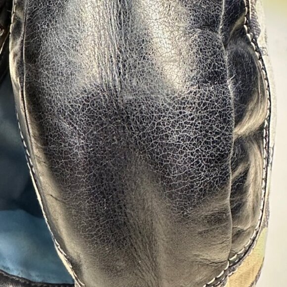 Coach #19623 Signature Legacy Canvas and Leather Messenger Bag Denim & Leather - Picture 5 of 12